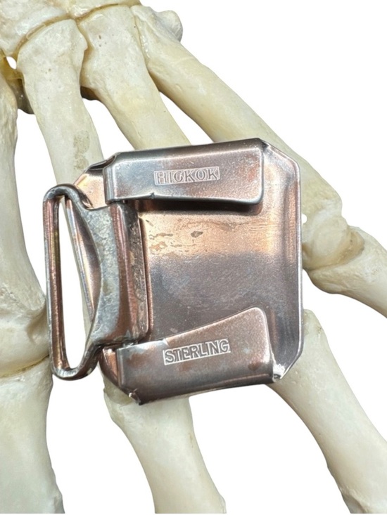 Vintage Southwest Artisan Hickok Sterling Silver Morenci Turquoise Belt Buckle main image 6